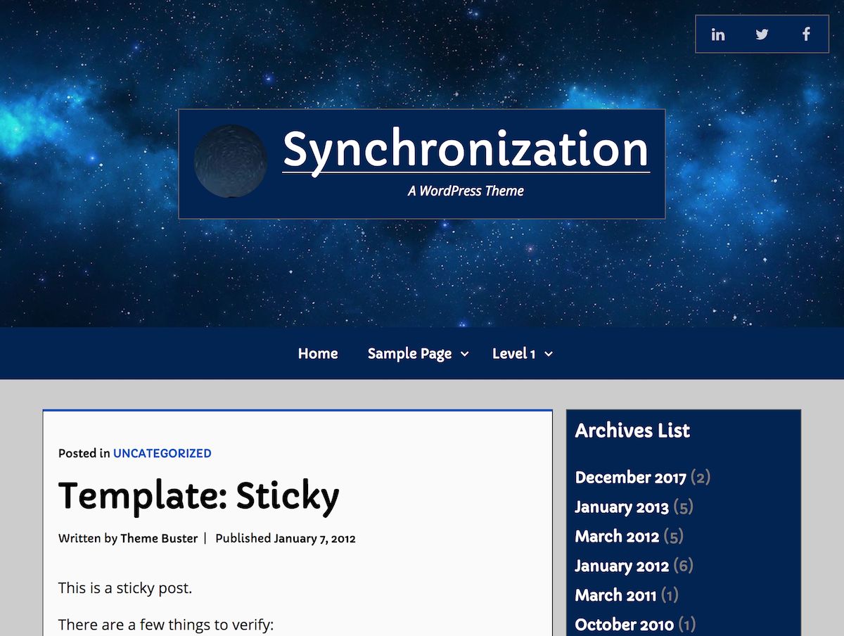 synchronization free wordpress theme
