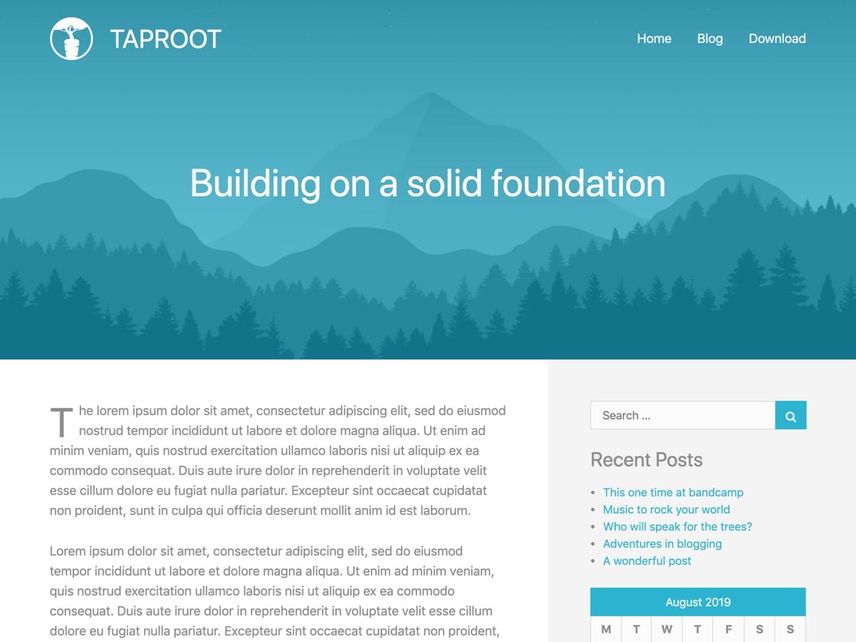 taproot free wordpress theme