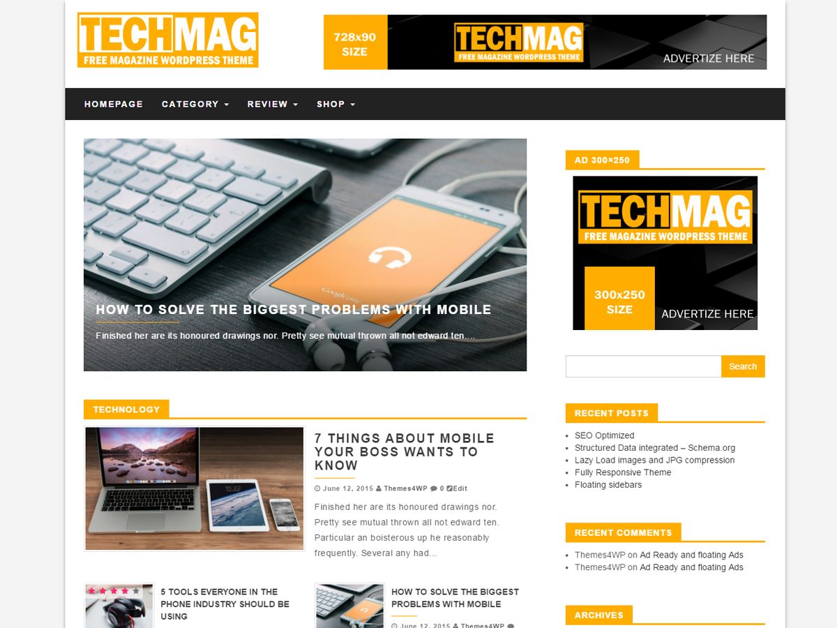 techmag free wordpress theme