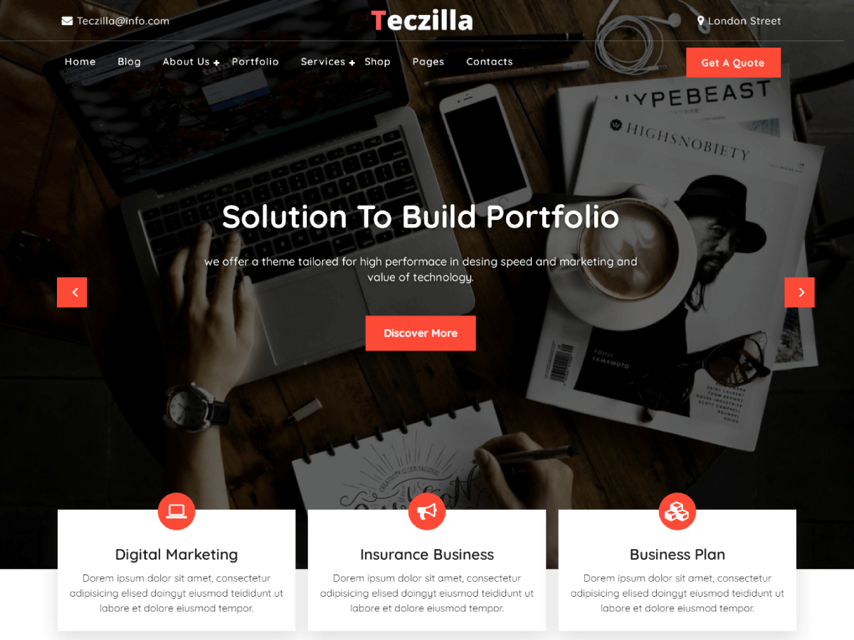 teczilla-portfolio free wordpress theme