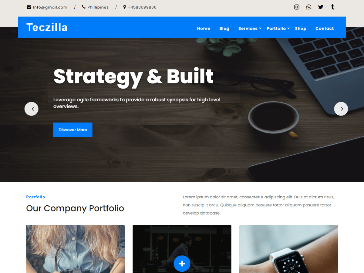teczilla-startup free wordpress theme