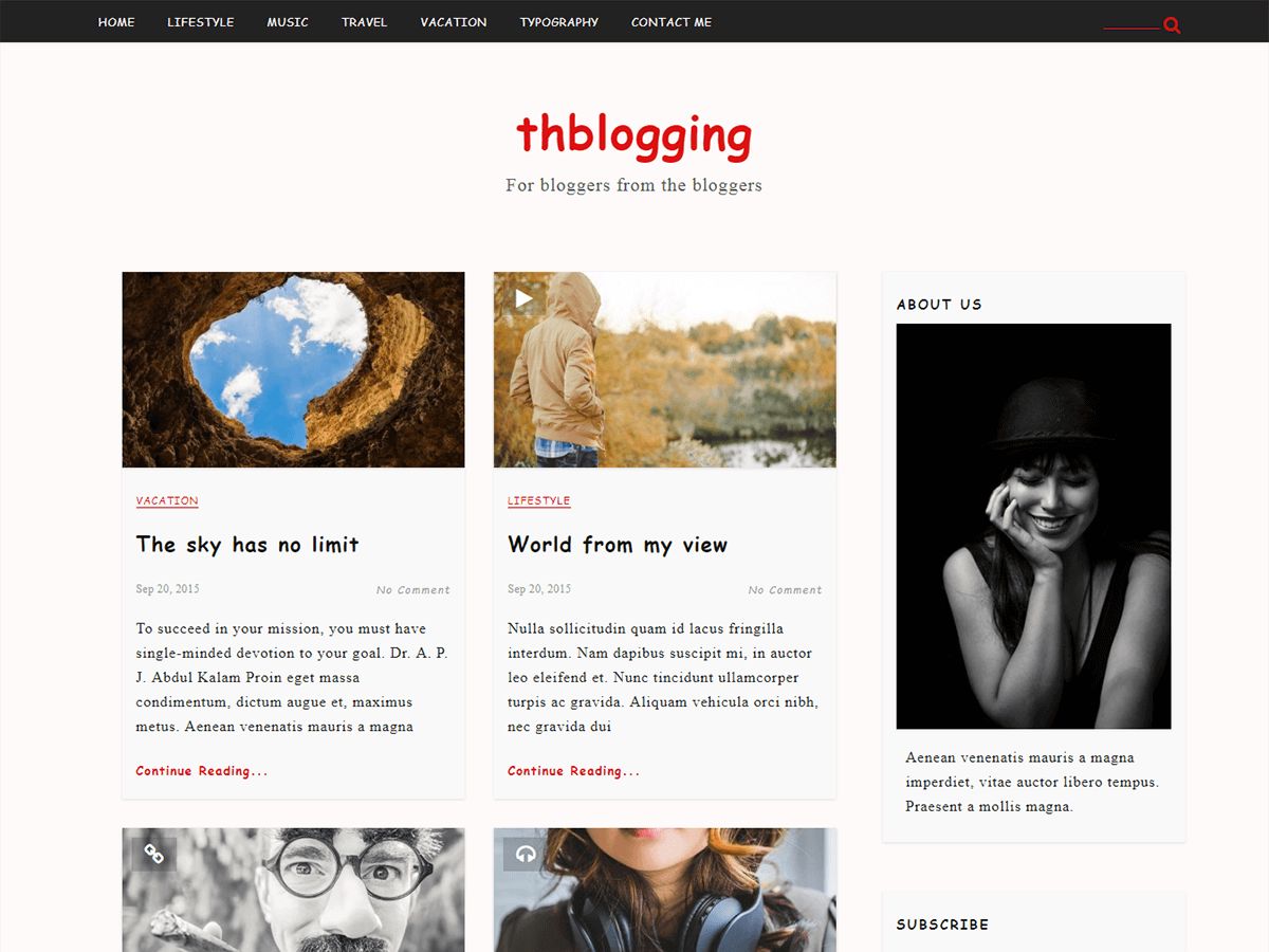 th-blogging free wordpress theme