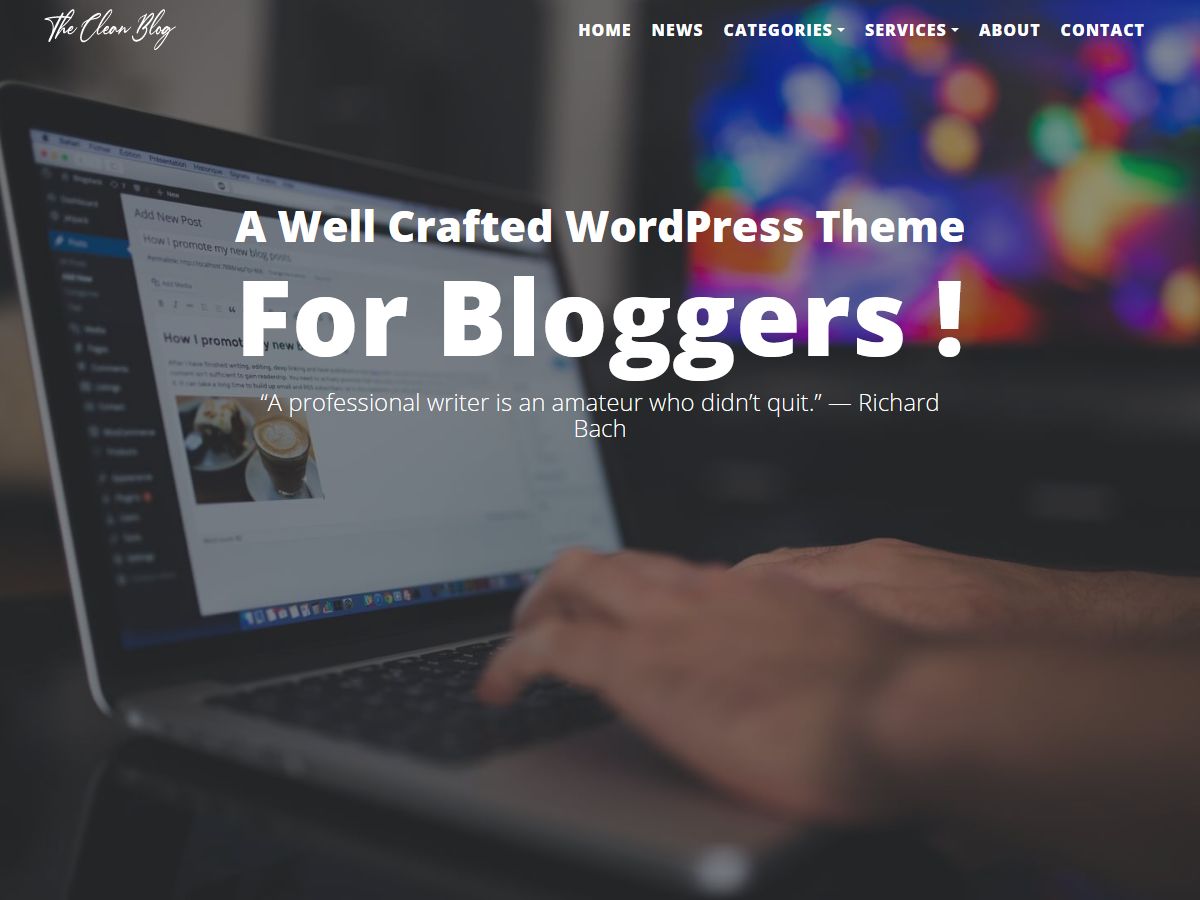 the-clean-blog free wordpress theme