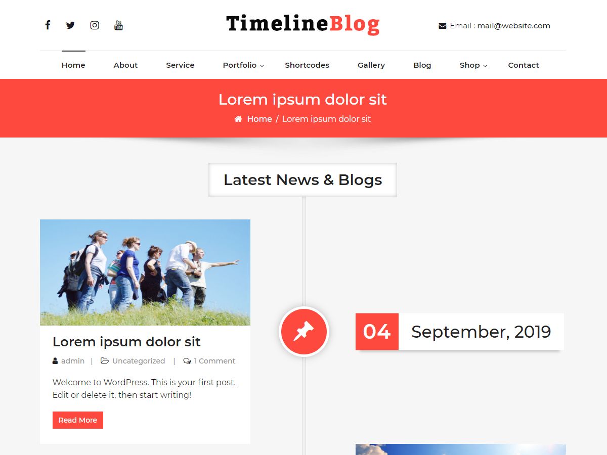 timelineblog free wordpress theme