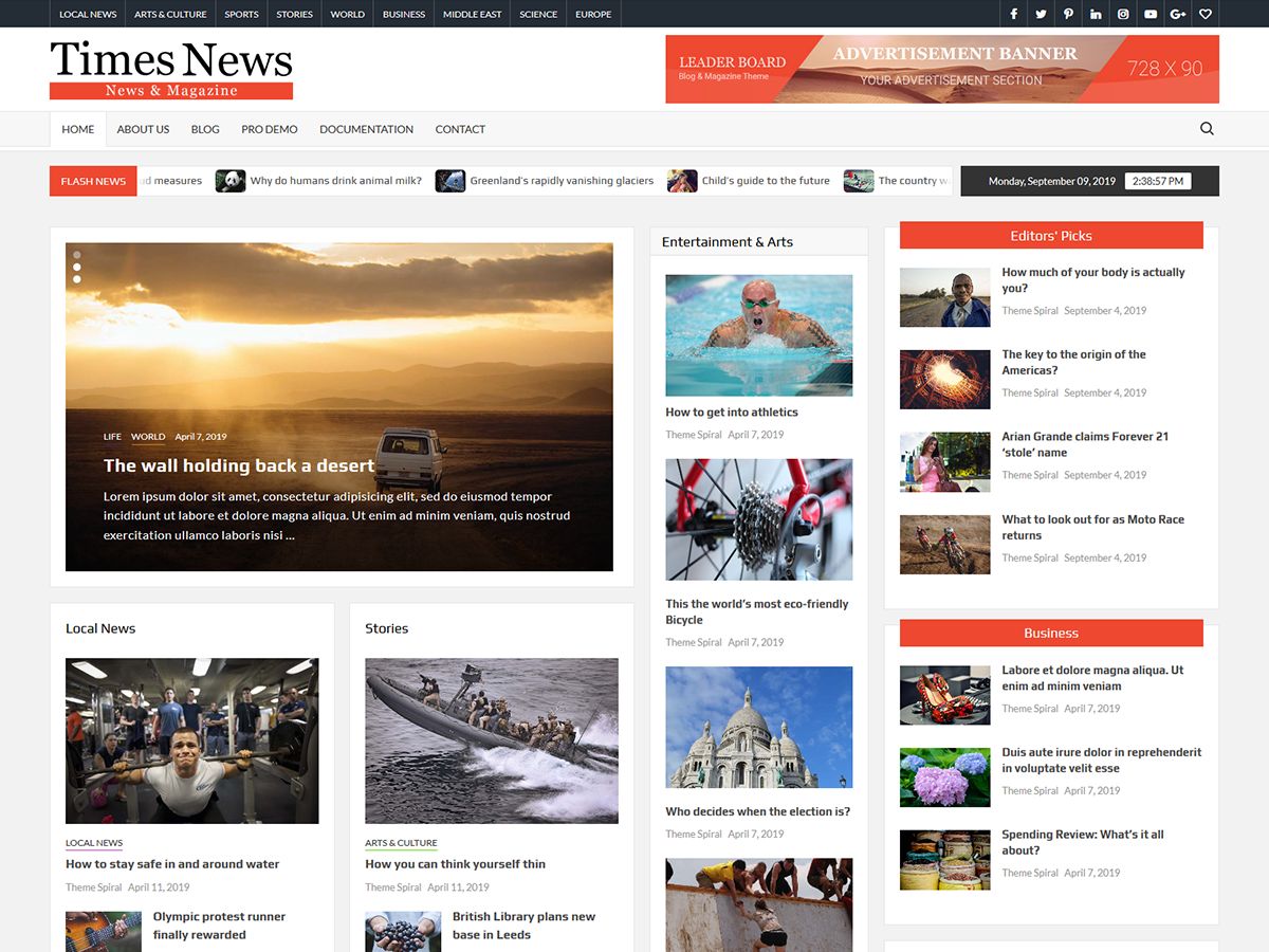 timesnews free wordpress theme