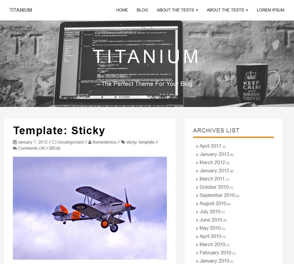 titanium free wordpress theme