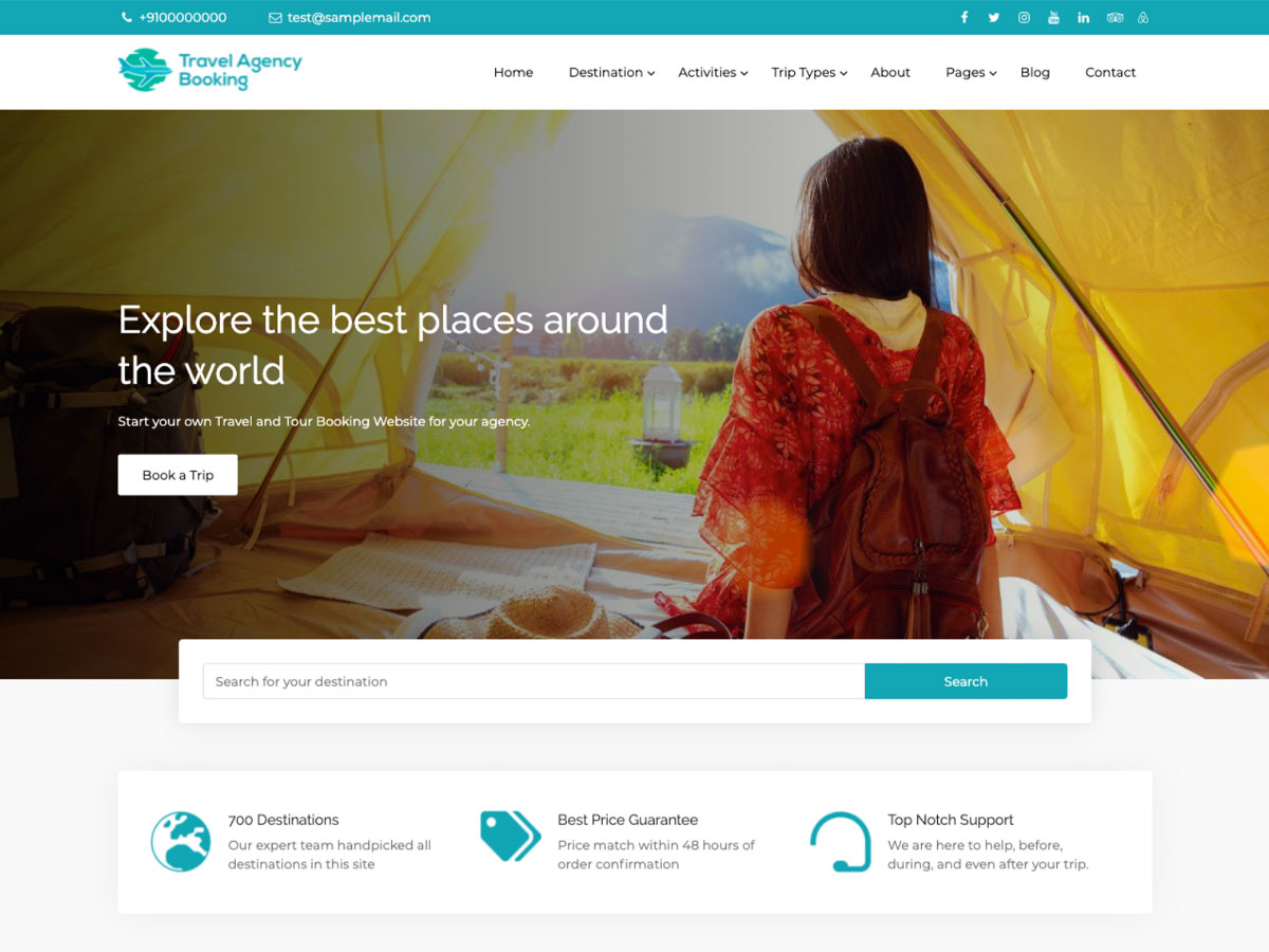 travel-agency-booking free wordpress theme