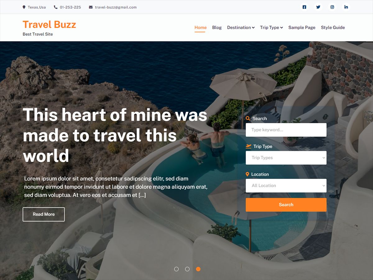 travel-buzz free wordpress theme
