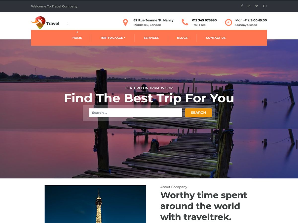 travel-company free wordpress theme