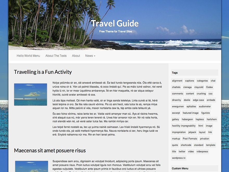 travel-guide free wordpress theme