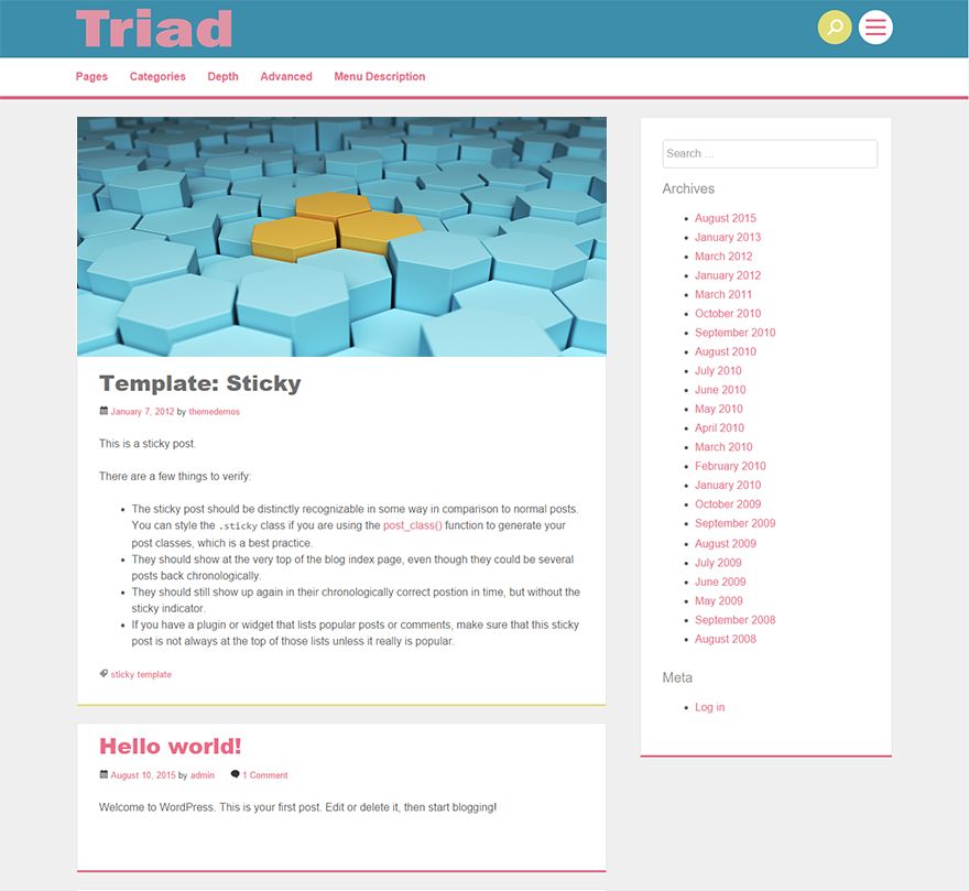 triad free wordpress theme