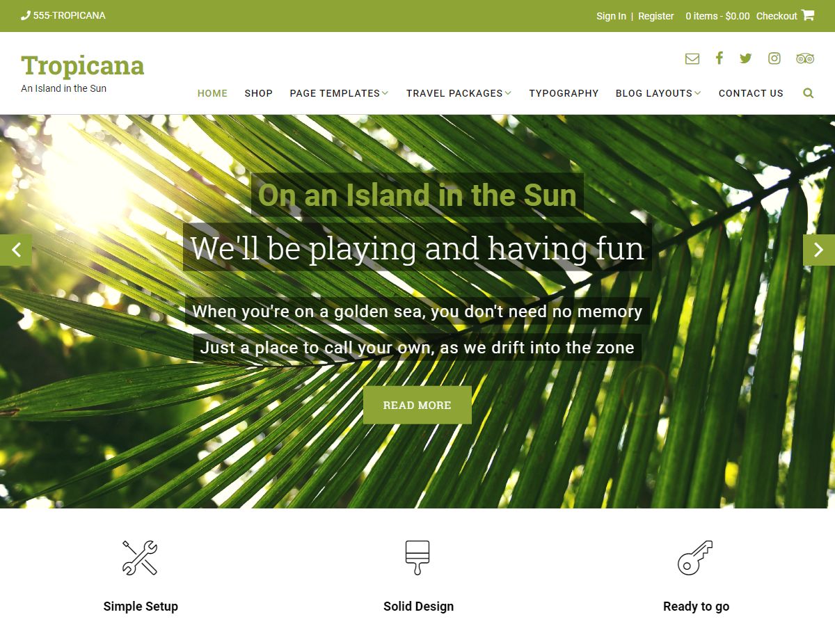 tropicana free wordpress theme