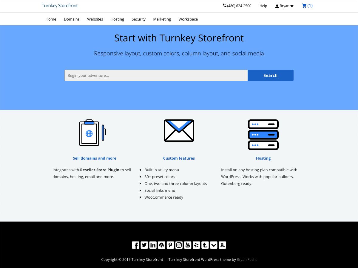 turnkey-storefront free wordpress theme