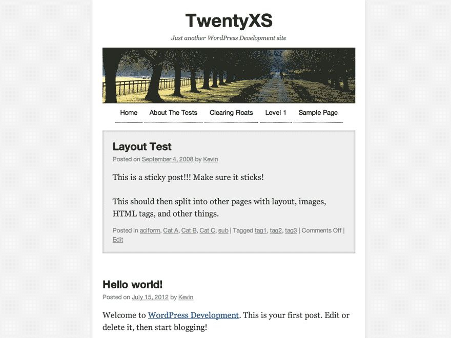 twentyxs free wordpress theme