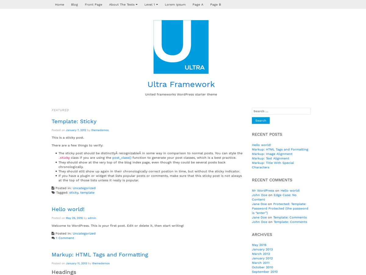 ultra-framework free wordpress theme