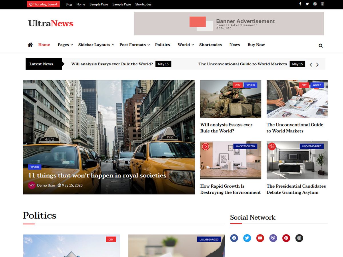 ultra-news free wordpress theme