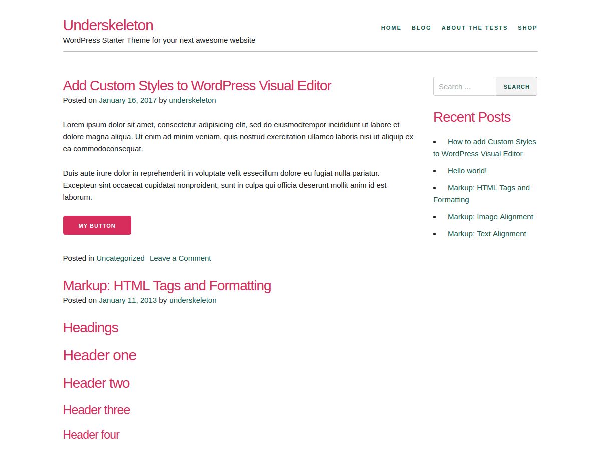 underskeleton free wordpress theme