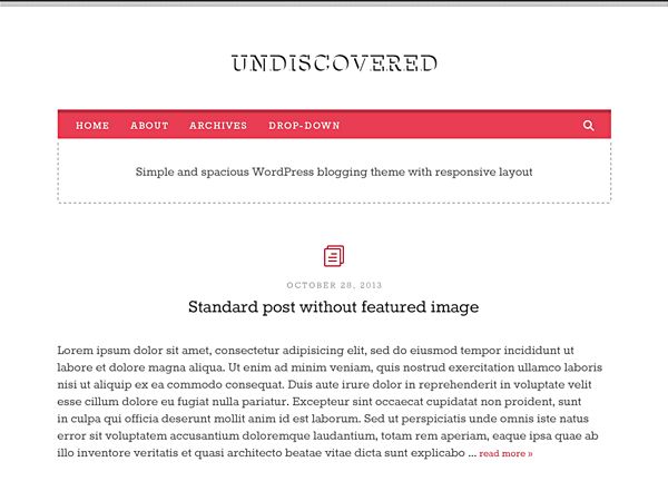 undiscovered free wordpress theme
