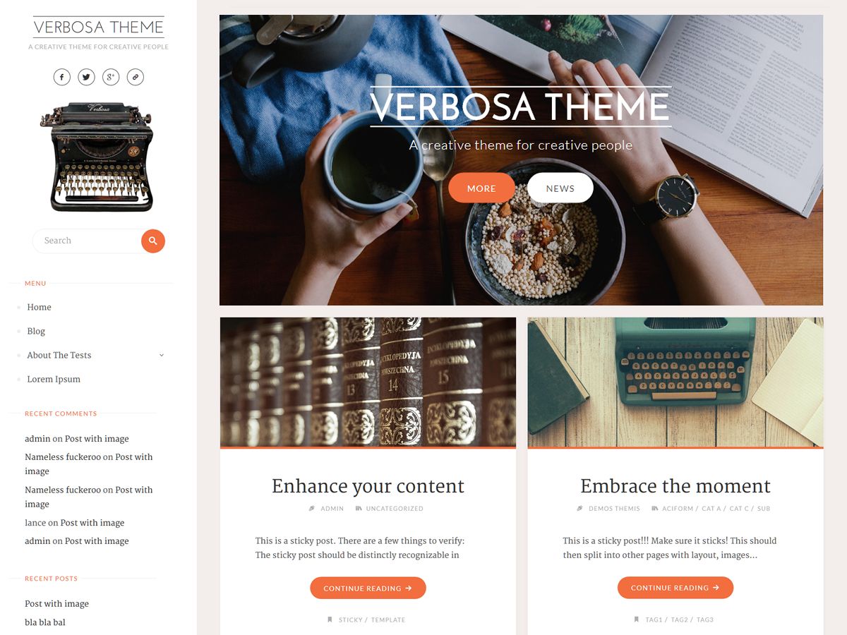 verbosa free wordpress theme
