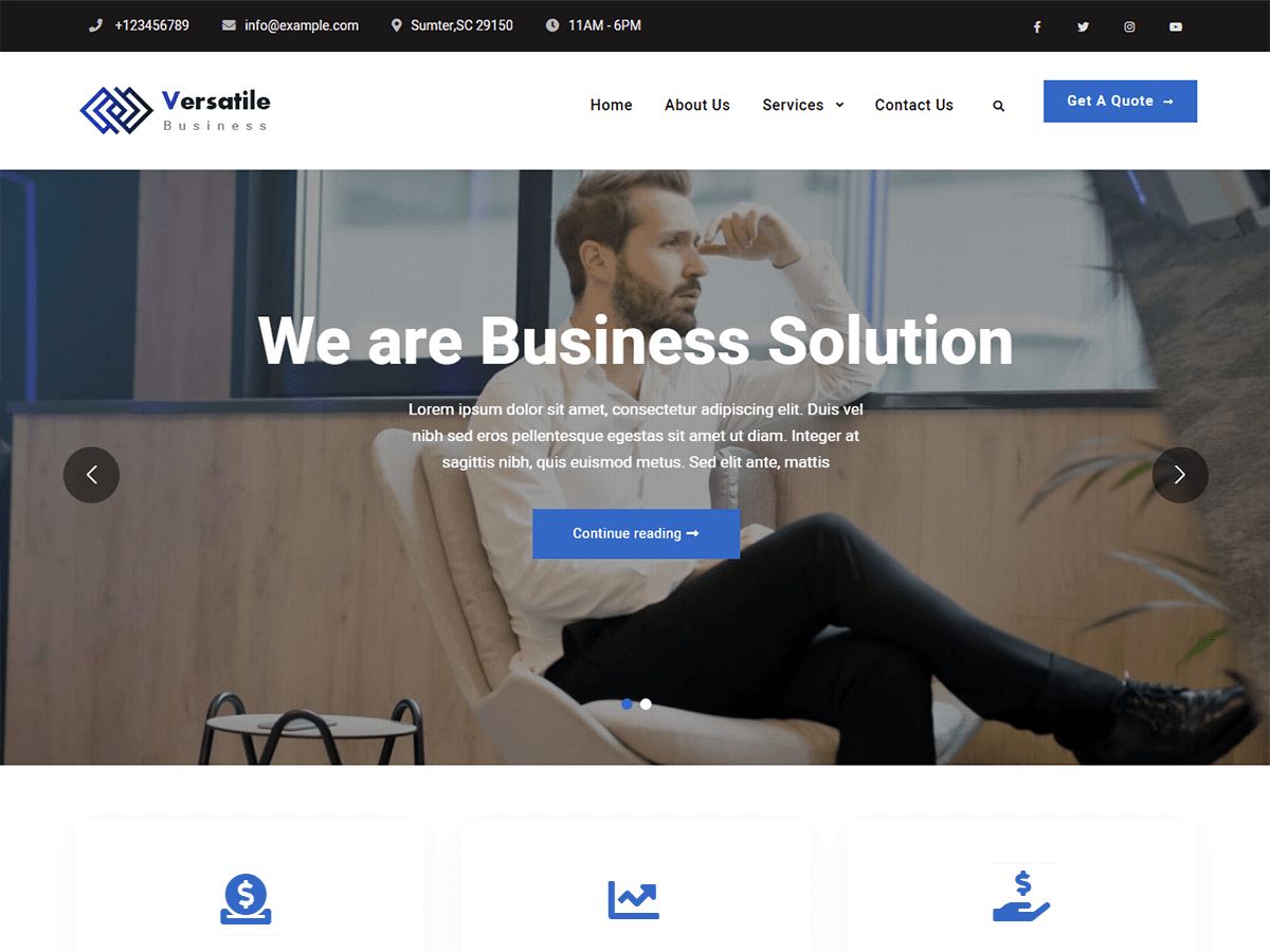 versatile-business free wordpress theme