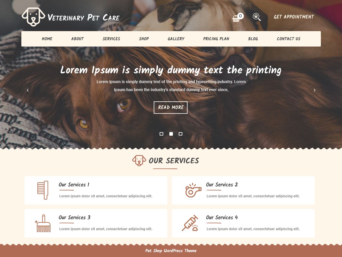 veterinary-pet-care free wordpress theme