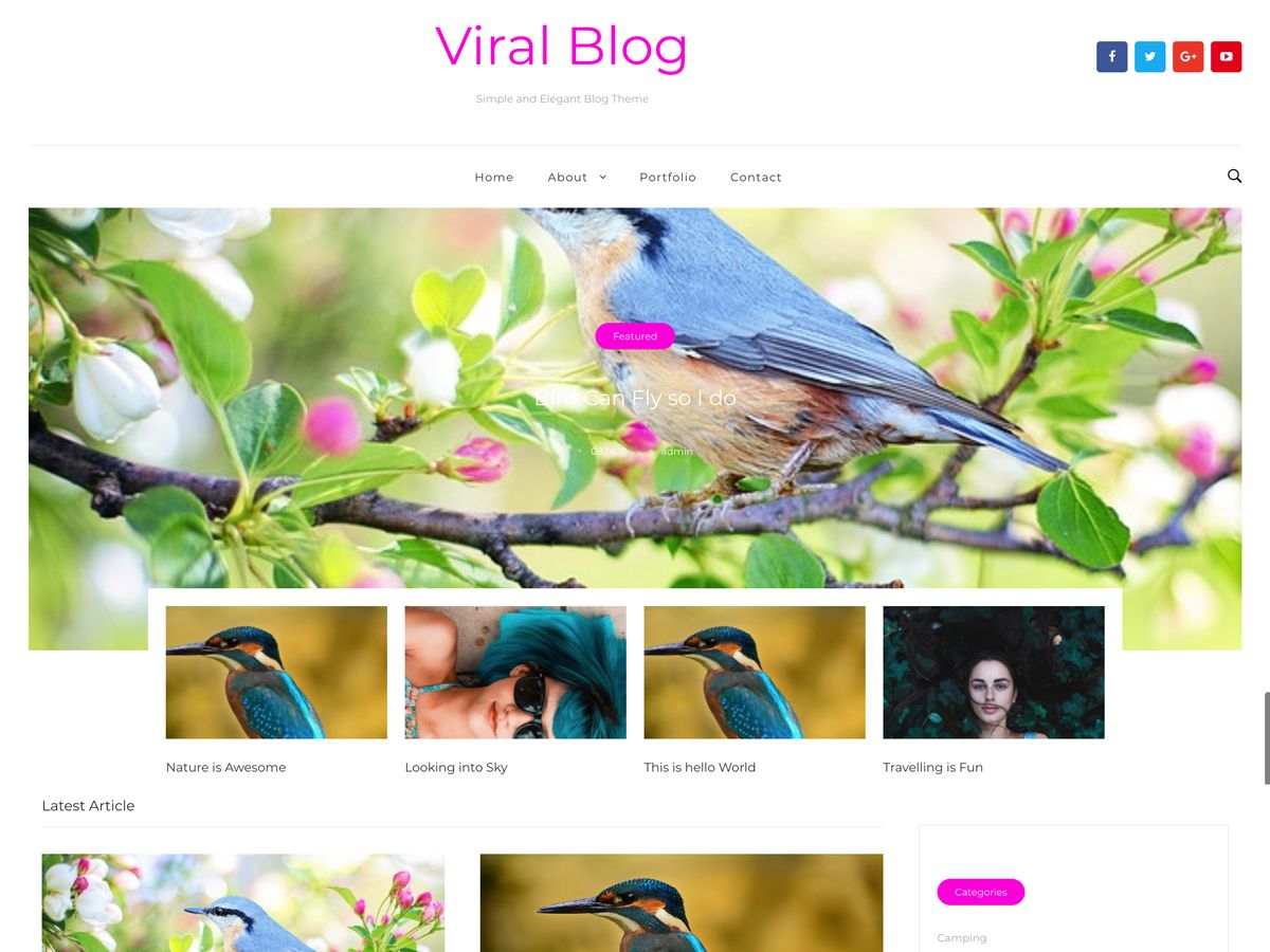 viral-blog free wordpress theme