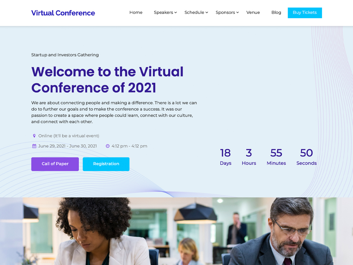 virtual-conference free wordpress theme