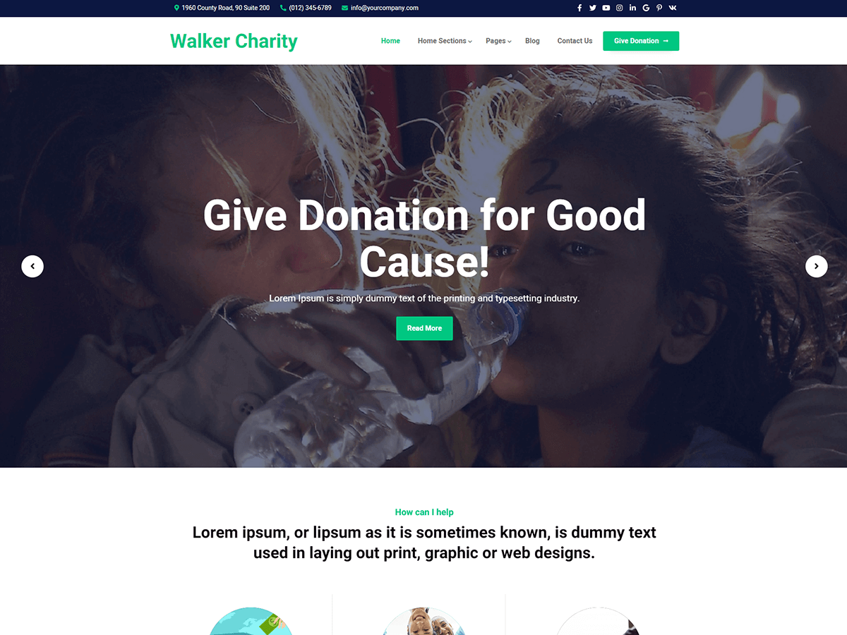walker-charity free wordpress theme