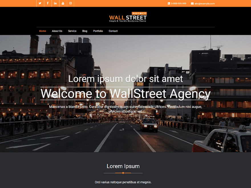 wallstreet-agency free wordpress theme