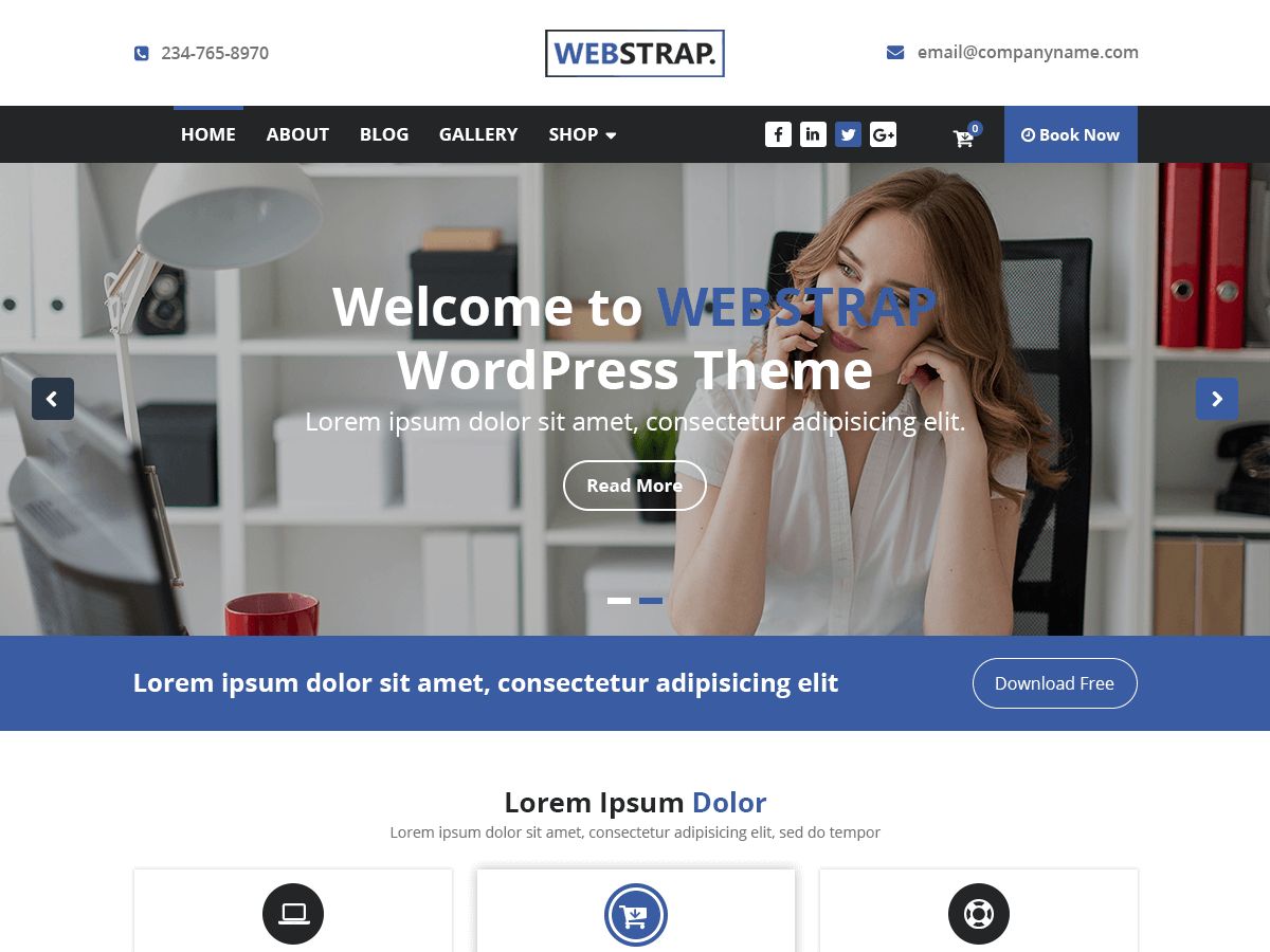 webstrap free wordpress theme