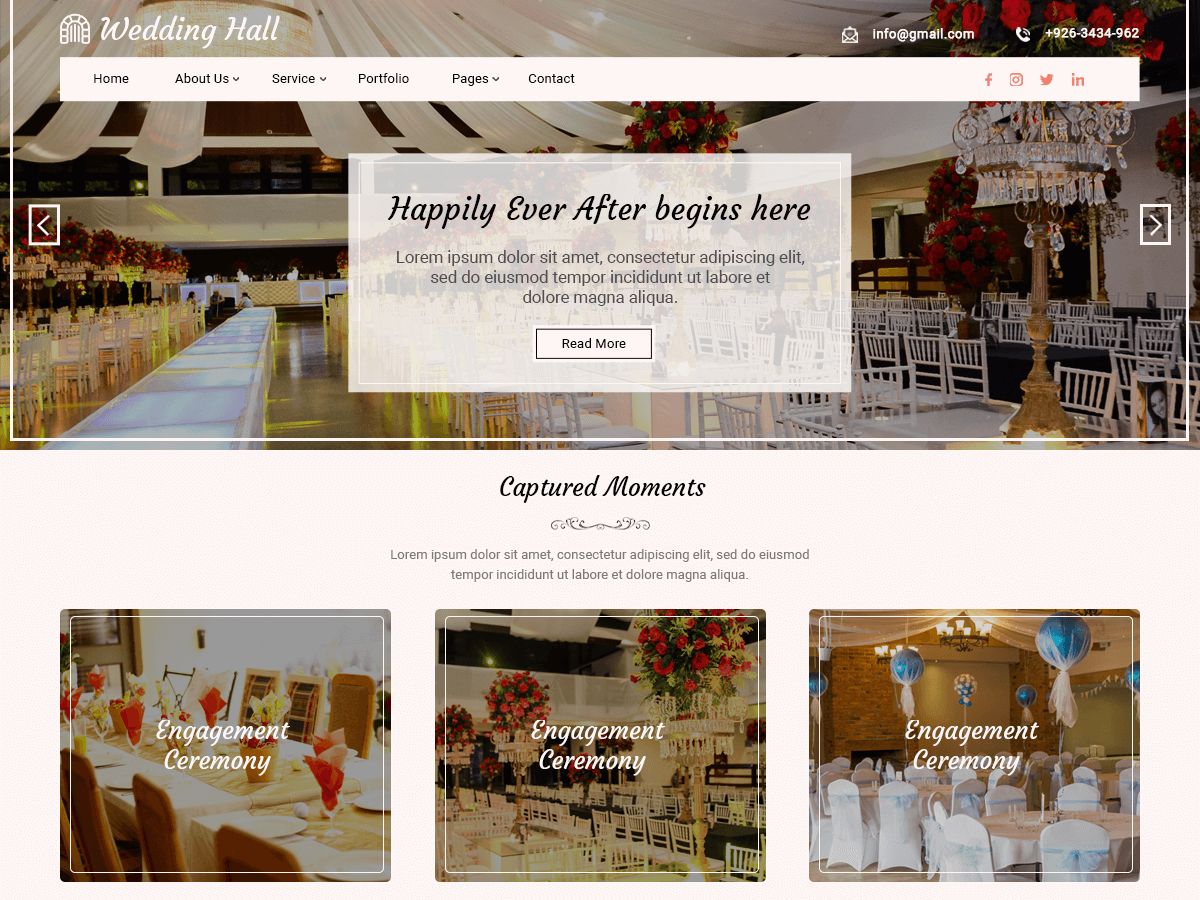 wedding-hall free wordpress theme