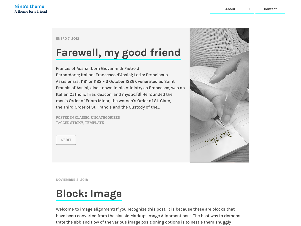 white-nina free wordpress theme