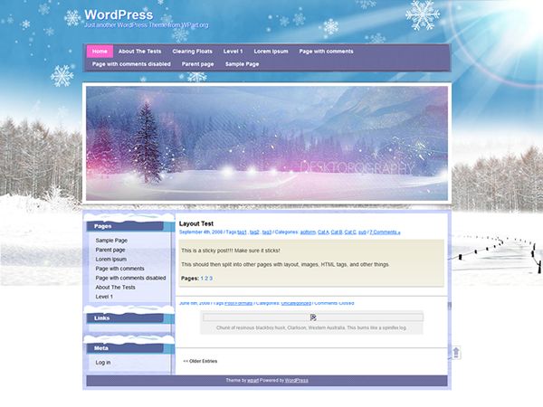 winter free wordpress theme