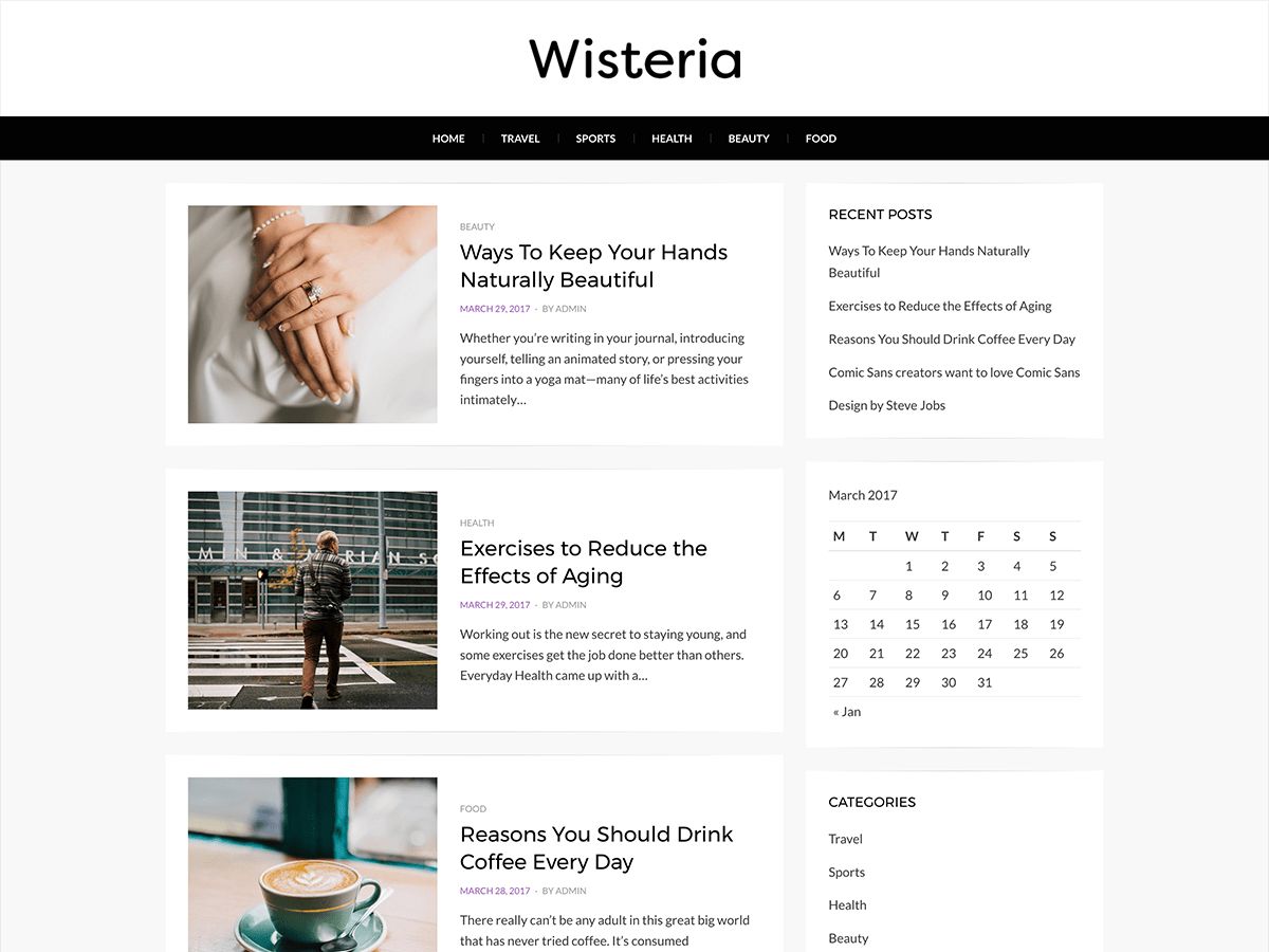 wisteria free wordpress theme