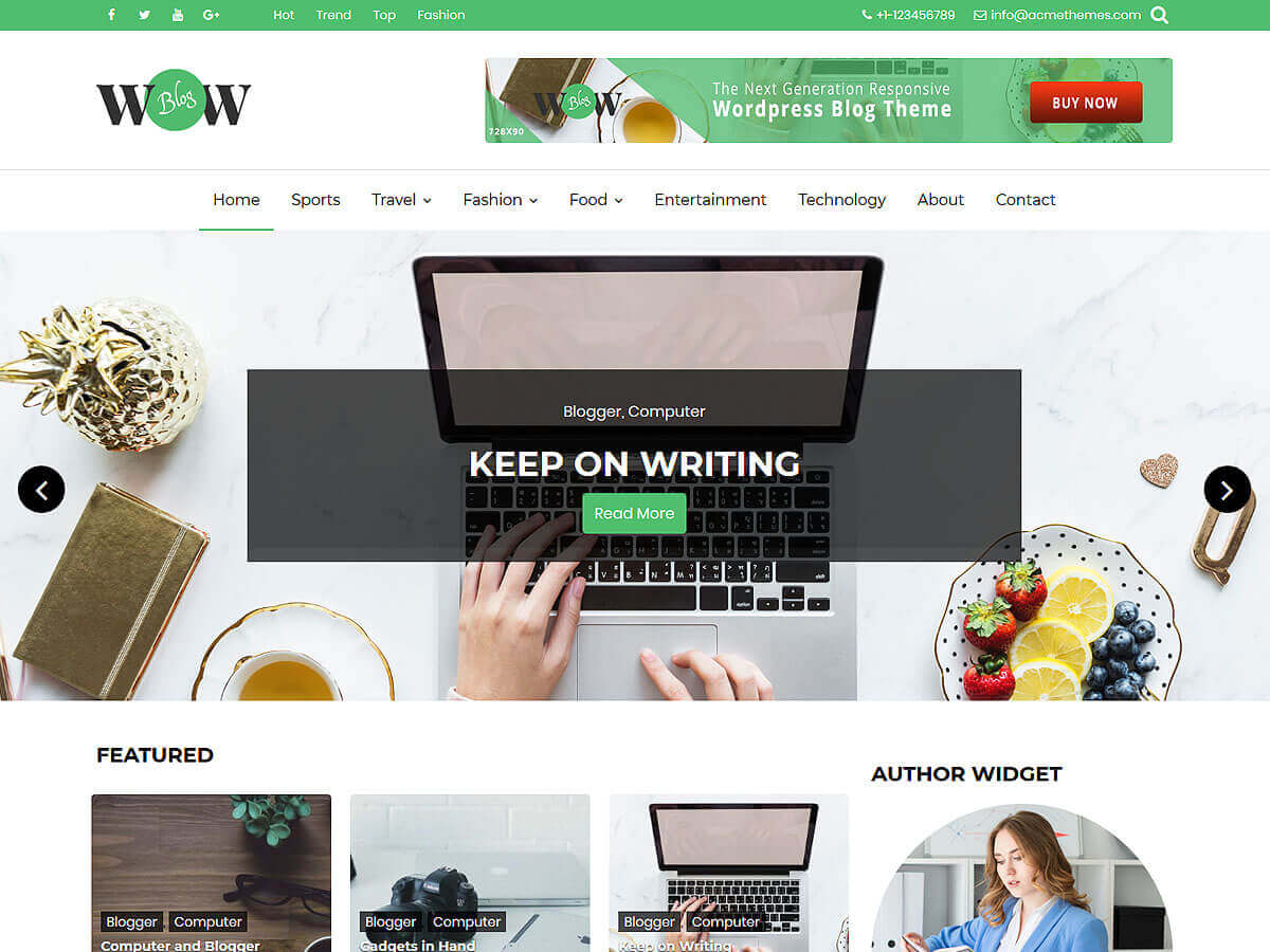 wow-blog free wordpress theme