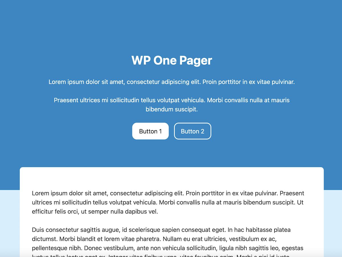 wp-one-pager free wordpress theme