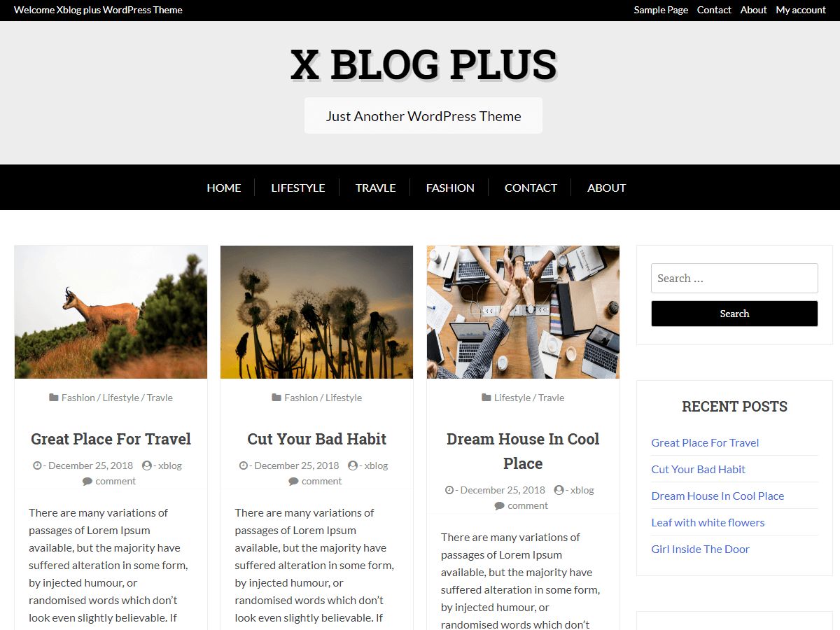 x-blog-plus free wordpress theme
