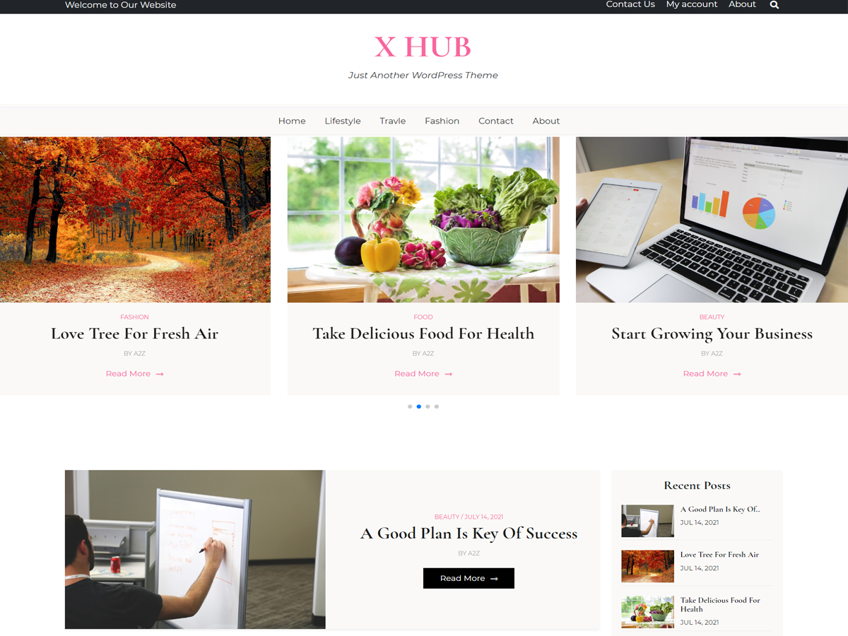 x-hub free wordpress theme