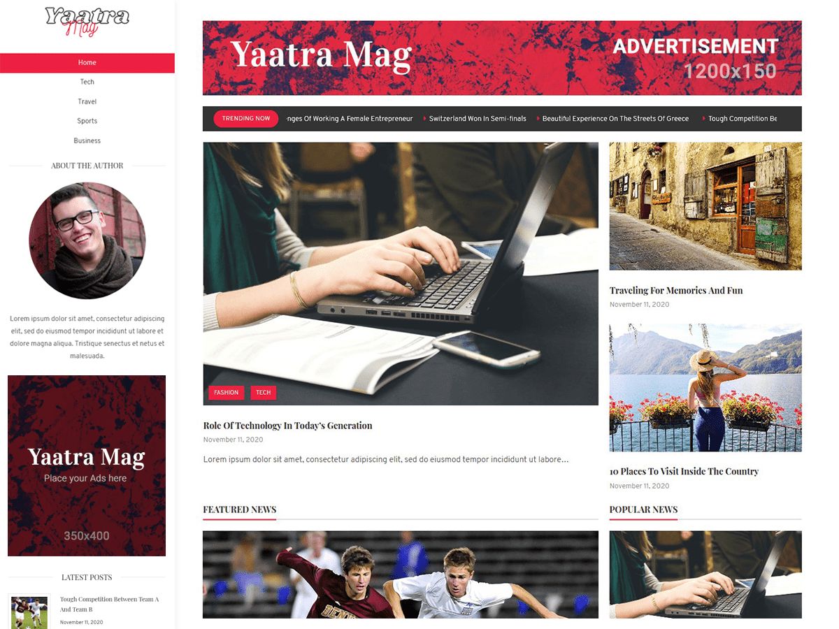 yaatra-mag free wordpress theme