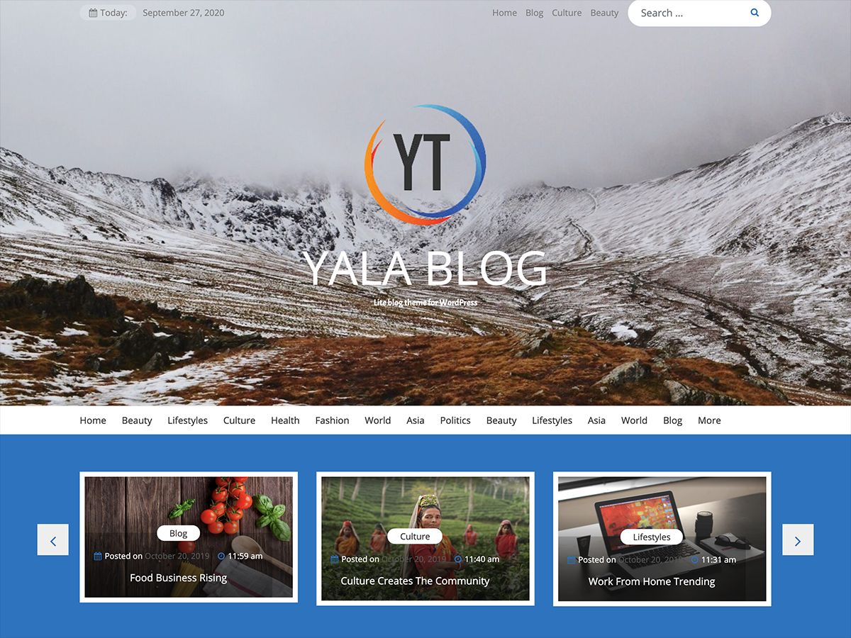 yala-blog free wordpress theme