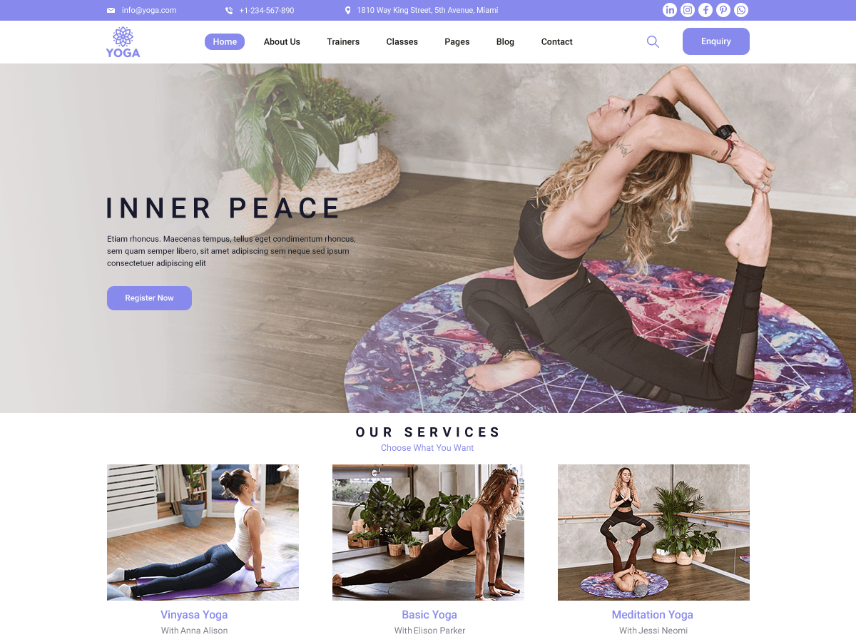 yoga-coach free wordpress theme