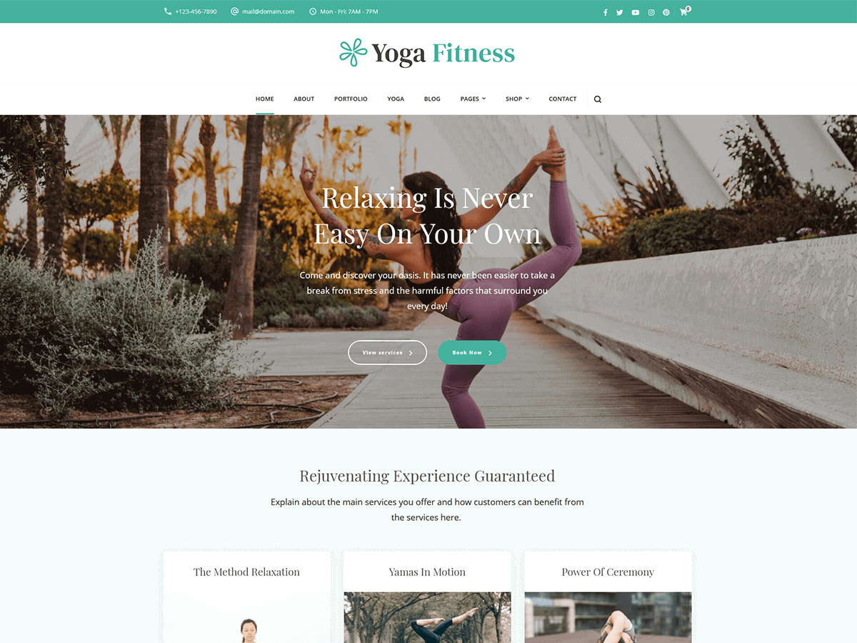yoga-fitness free wordpress theme