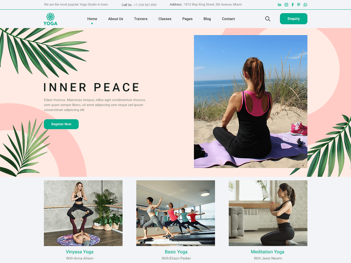 yoga-studio free wordpress theme