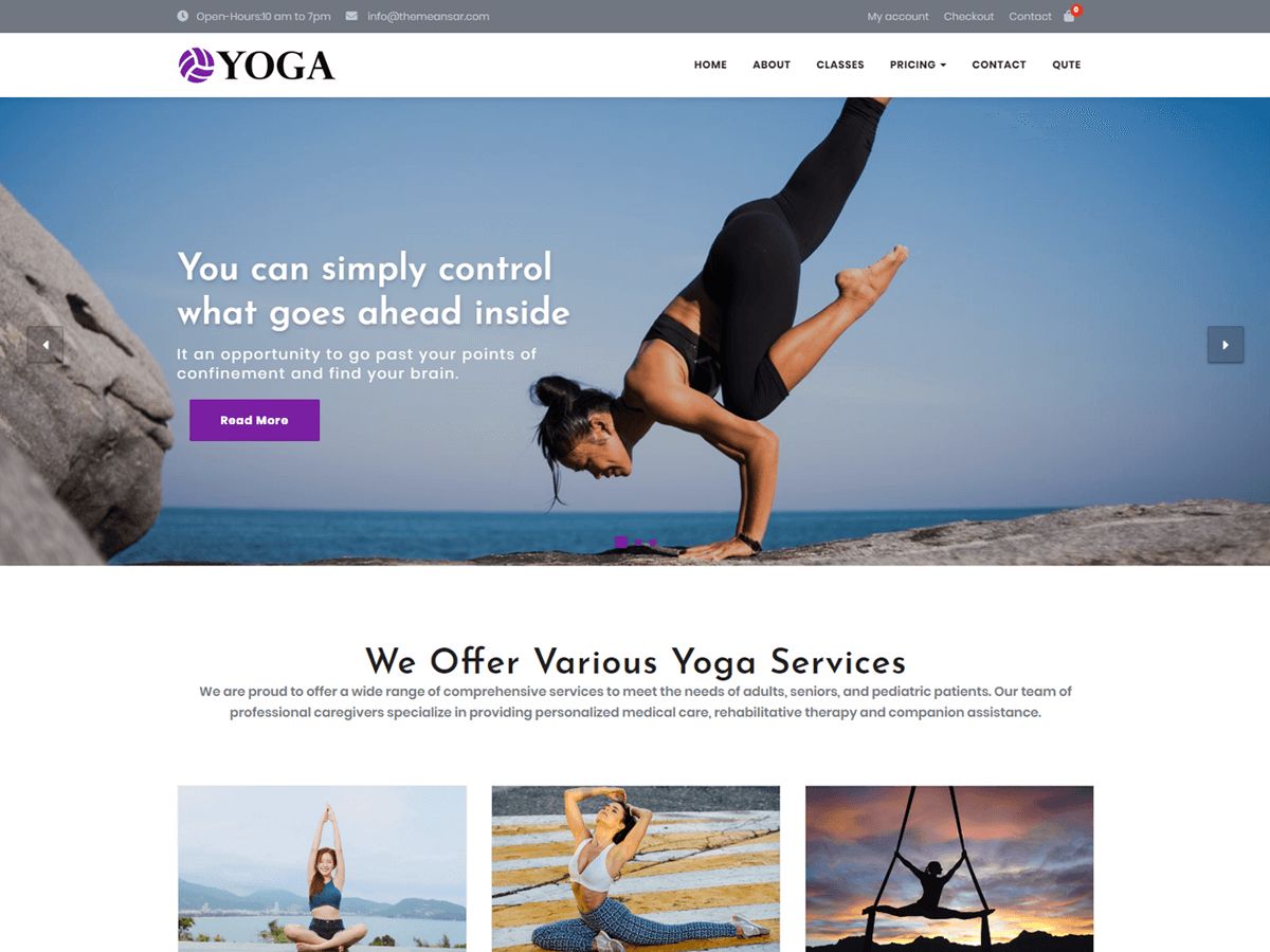 yoga free wordpress theme