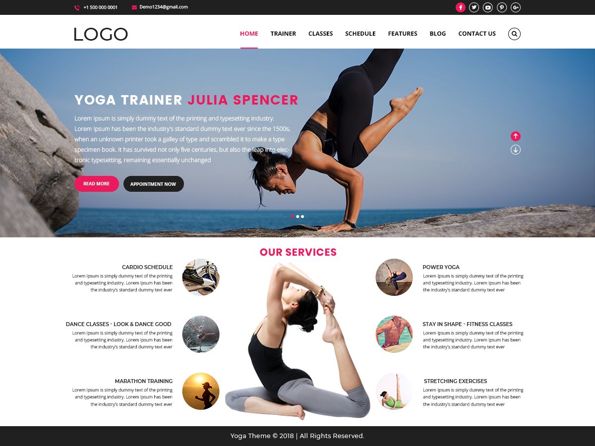 yogafitness free wordpress theme
