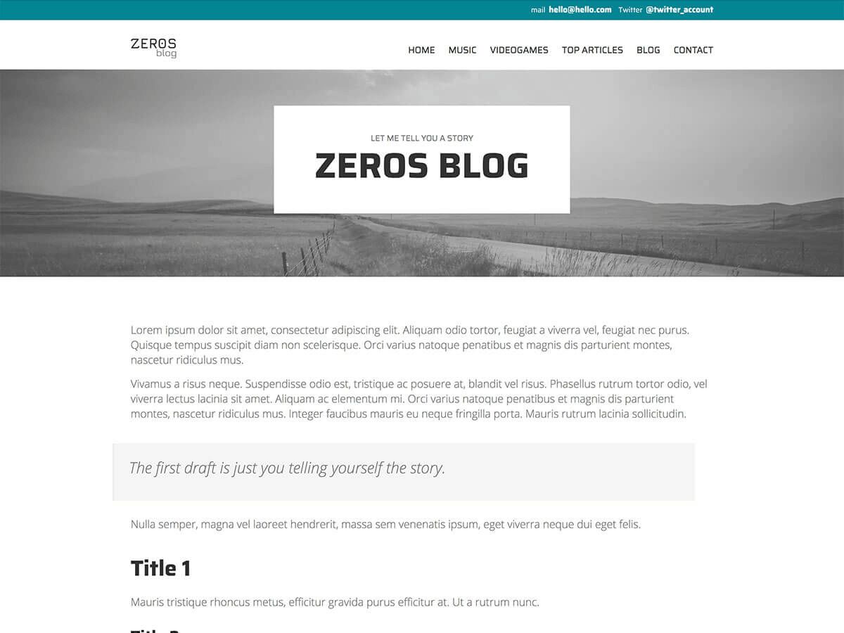 zeros free wordpress theme