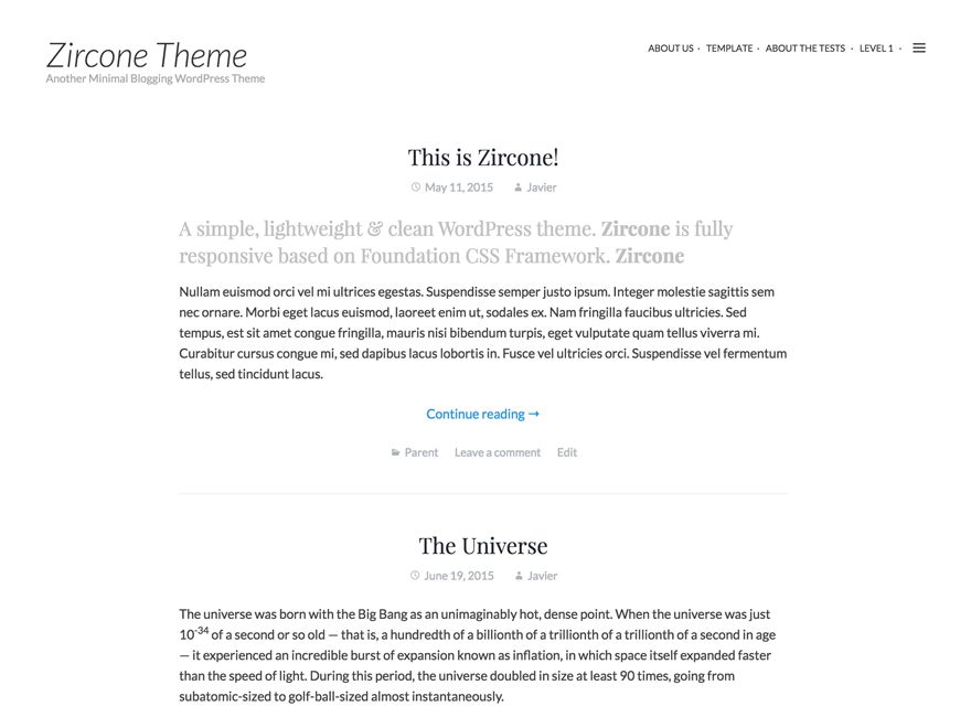 zircone free wordpress theme
