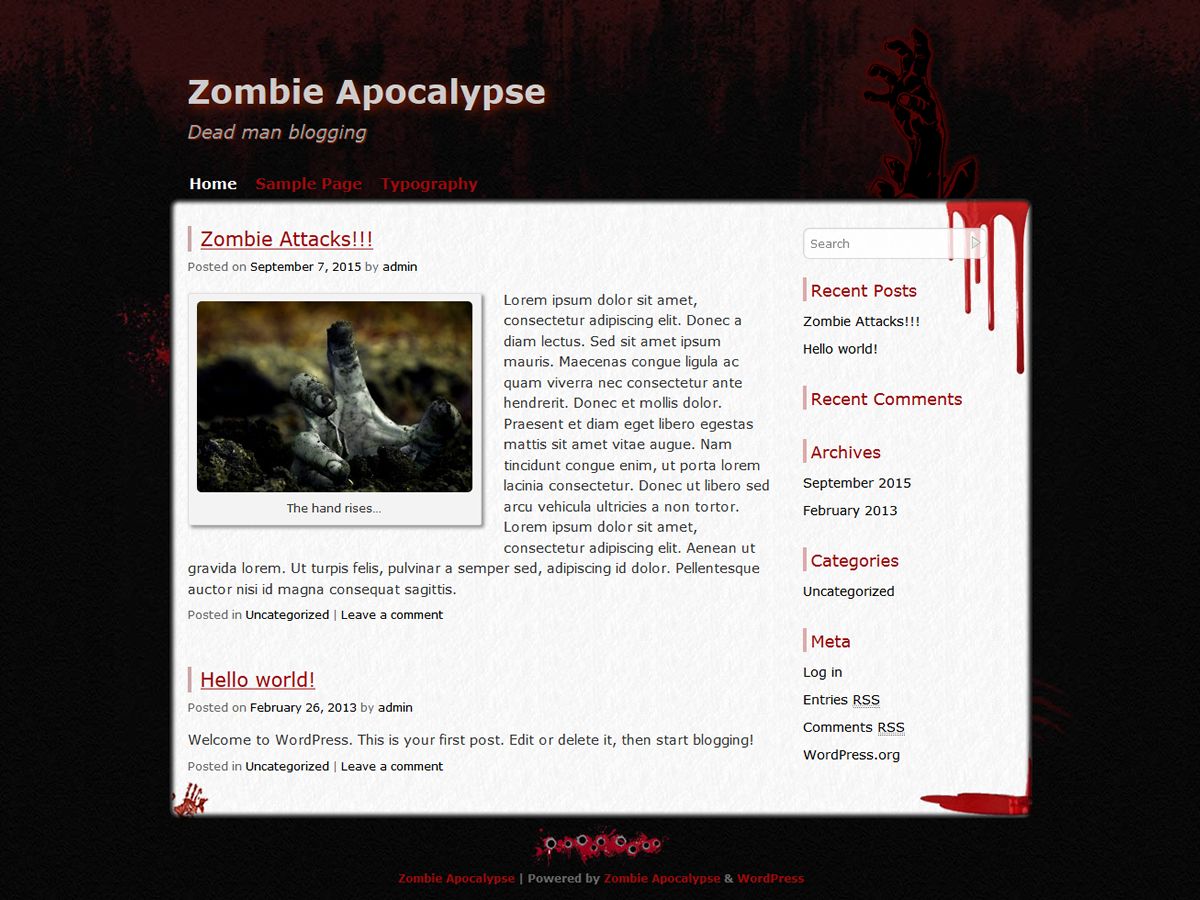 zombie-apocalypse free wordpress theme
